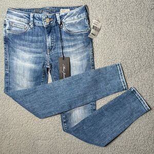 Mavi Adriana Mid Rise Ankle‎ Skinny Blue Stretch Denim Jeans Women 24/24 NWT